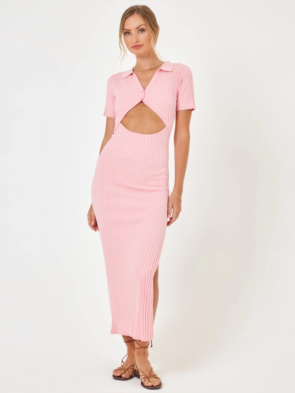 L SPACE LENA DRESS Pink Size Small